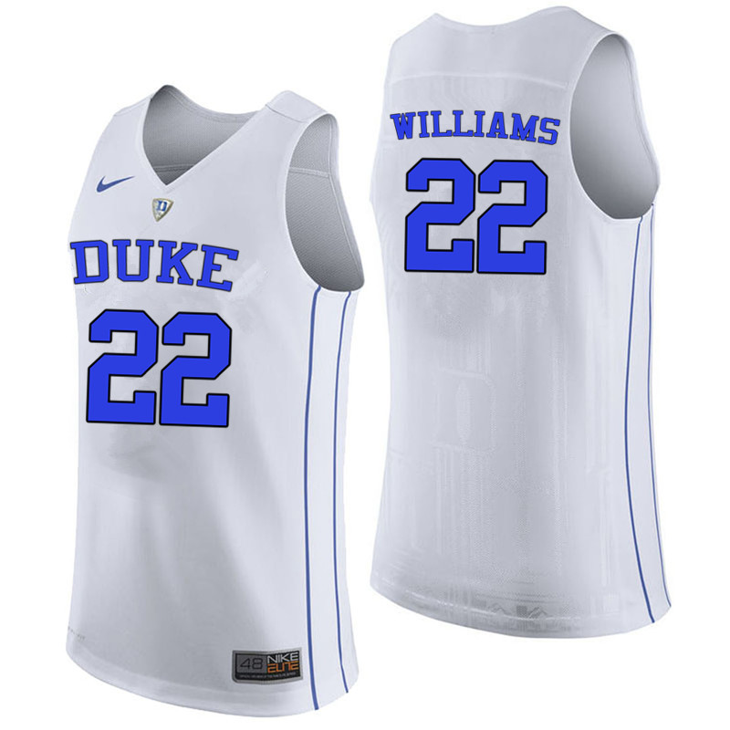 Duke Blue Devils #22 Jason Williams College Basketball Jerseys-White